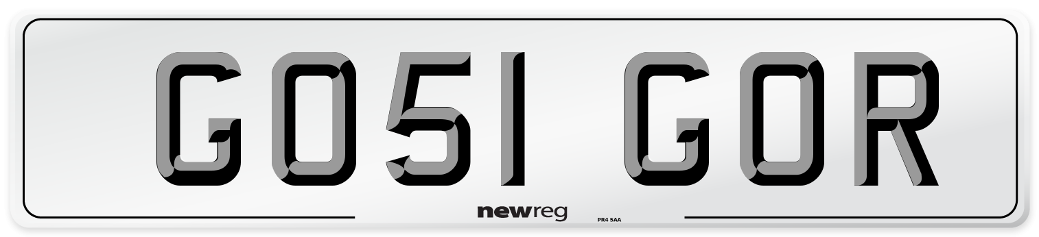 GO51 GOR Number Plate from New Reg